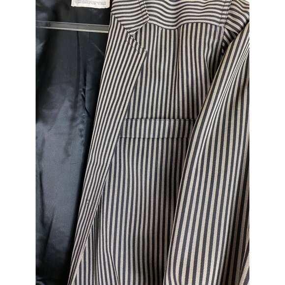 Vintage Liz Claiborne Grey Striped Wool Pants Suit Size 6 Eighties Work Office - Picture 10 of 13